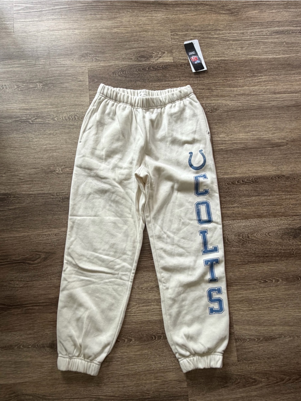 47 Brand Cream Joggers with Blue 'COLTS' Side Lettering